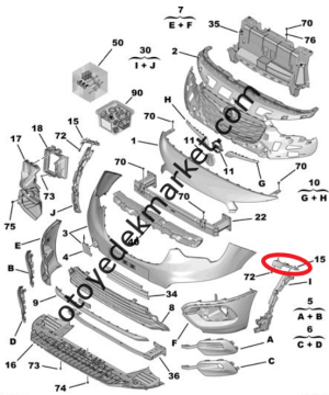 Citroen Berlingo (2019-2024) Ön Tampon Sol Bağlantı Ayağı (İthal)