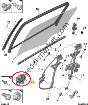 Peugeot 307 (2001-2009) Arka Cam Açma Düğmesi (Orijinal)