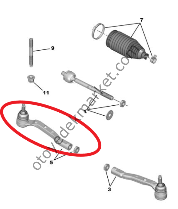 Peugeot 408 (2023-2025) Sağ Rot Başı (Orijinal)