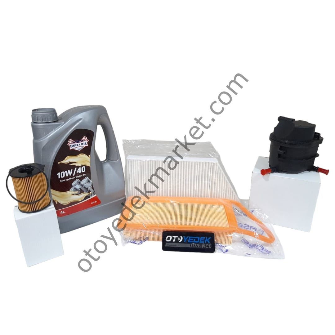 Peugeot 206 (2003-2010) 1.4 Hdı Filtre Seti  (İthal)+10w40 Motor Yağ