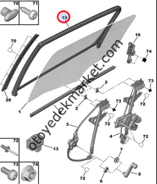 Peugeot 307 (2001-2008) Sol Arka Cam Fitili (İthal)