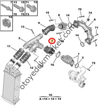 PEUGEOT 508 (2011-2015) 1.6 HDI TURBO ARA HORTUMU (ORJİNAL)