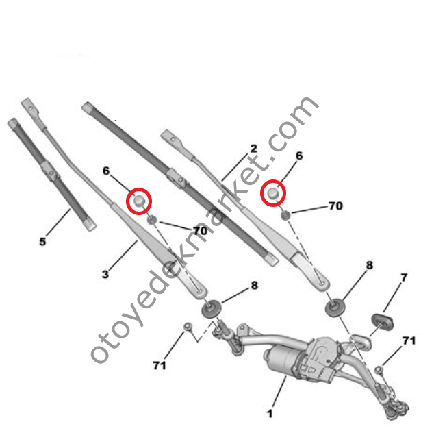 Citroen C3 Aircross (2017-2024) Ön Cam Silecek Kol Kapağı (Orijinal)