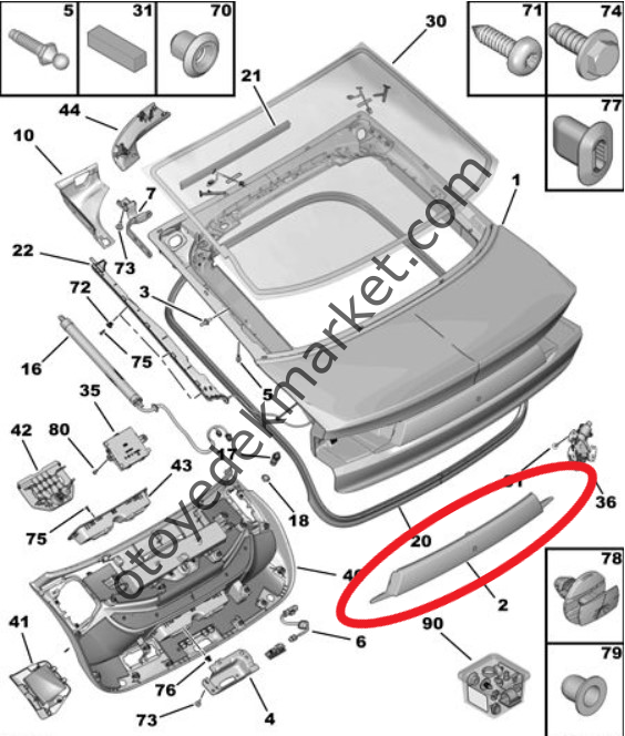 Peugeot 508 (2019-2023) Bagaj Kapak Bakaliti (Orijinal)