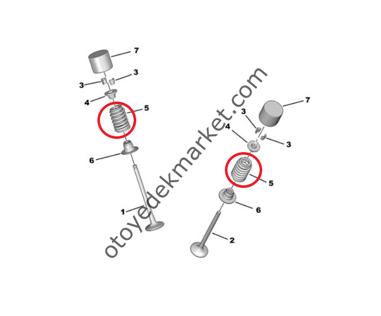 Peugeot 208 (2020-2024) 1.2 Benzinli Subap Yayı (Orijinal)