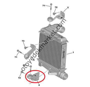 Peugeot 5008 (2017-2023) İntercooler / Turbo Radyatörü Hava Soğutucu Alt Bağlantı Ayağı (Orijinal)