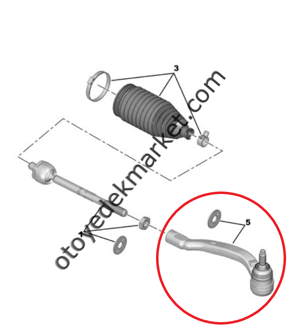 Peugeot 308 (2022-2025) Sağ Rot Başı (Orijinal)