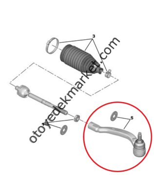 Peugeot 308 (2022-2025) Sağ Rot Başı (Orijinal)