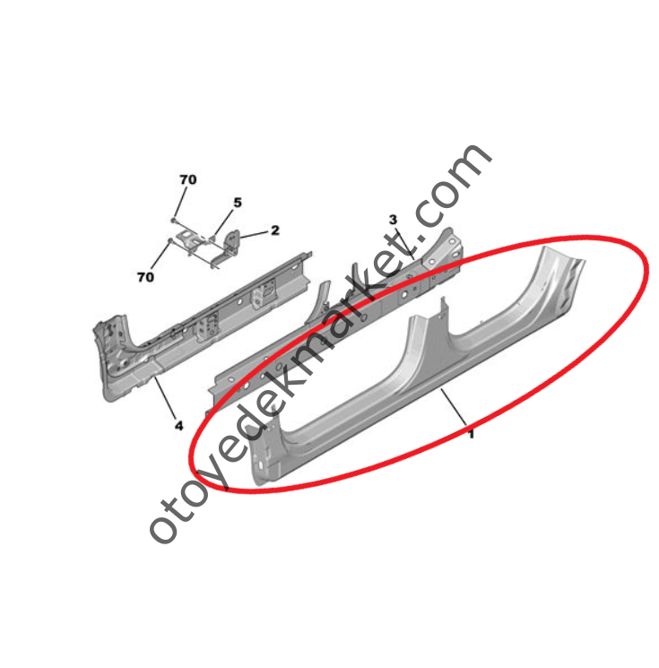 Peugeot 3008 (2016-2023) Sağ Marşpiyel (Orijinal)