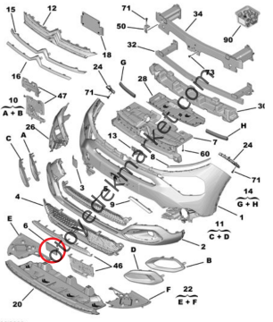 Citroen C4 X (2021-2024) Ön Tampon Kapağı (Orijinal)
