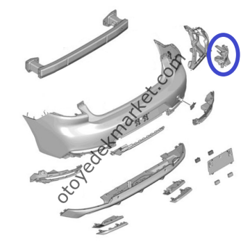 Peugeot 508 (2019-2023) Arka Tampon Sağ Bağlantı Ayağı (Orijinal)
