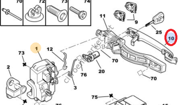 PEUGEOT 407 ARKA KAPI DIŞ AÇMA KOLU SOL (İTHAL)