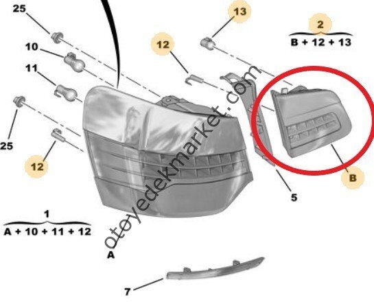 Citroen C5 (2006-2015) Bagaj İç Stop Sağ Taraf Orjinal)