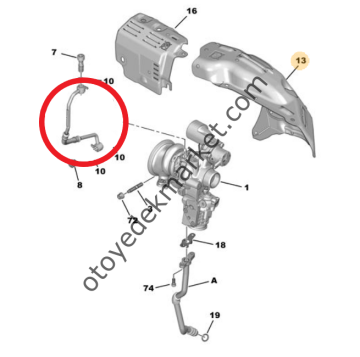 Peugeot 308 (2022-2023) 1.2 Benzinli Turbo Yağlama Borusu (Orijinal)