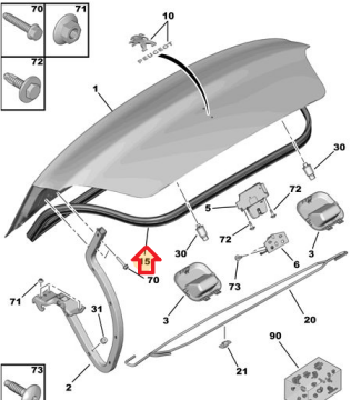 CİTROEN C-ELYSEE (2012-2022) BAGAJ KAPAK FİTİLİ (ORİJİNAL)