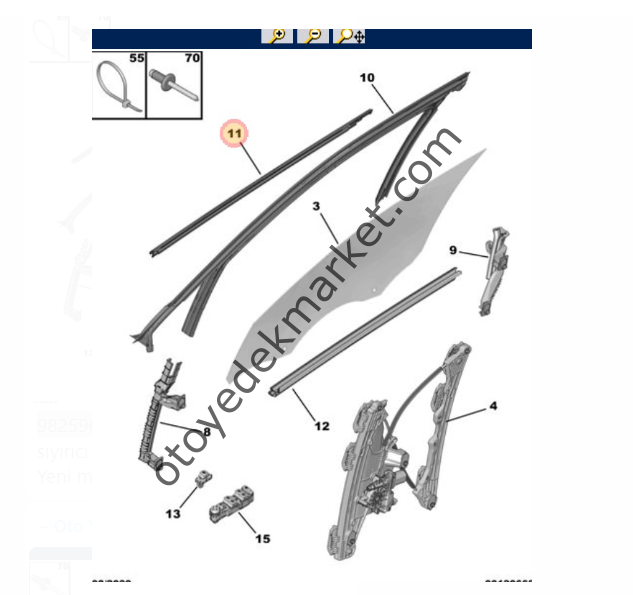Peugeot 2008 (2020-2023) Ön Sağ Cam Dış Sıyırıcı Fitil (Orijinal)