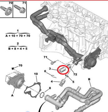 Peugeot 307 Devirdaim Hortum Tapası (Orijinal)