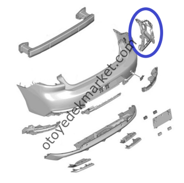 Peugeot 508 (2019-2023) Arka Tampon Sağ Bağlantı Ayağı (Orijinal)
