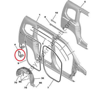 Citroen Berlingo (2018-2024) Sağ Arka Çamurluk Kapatma Sacı (Orijinal)