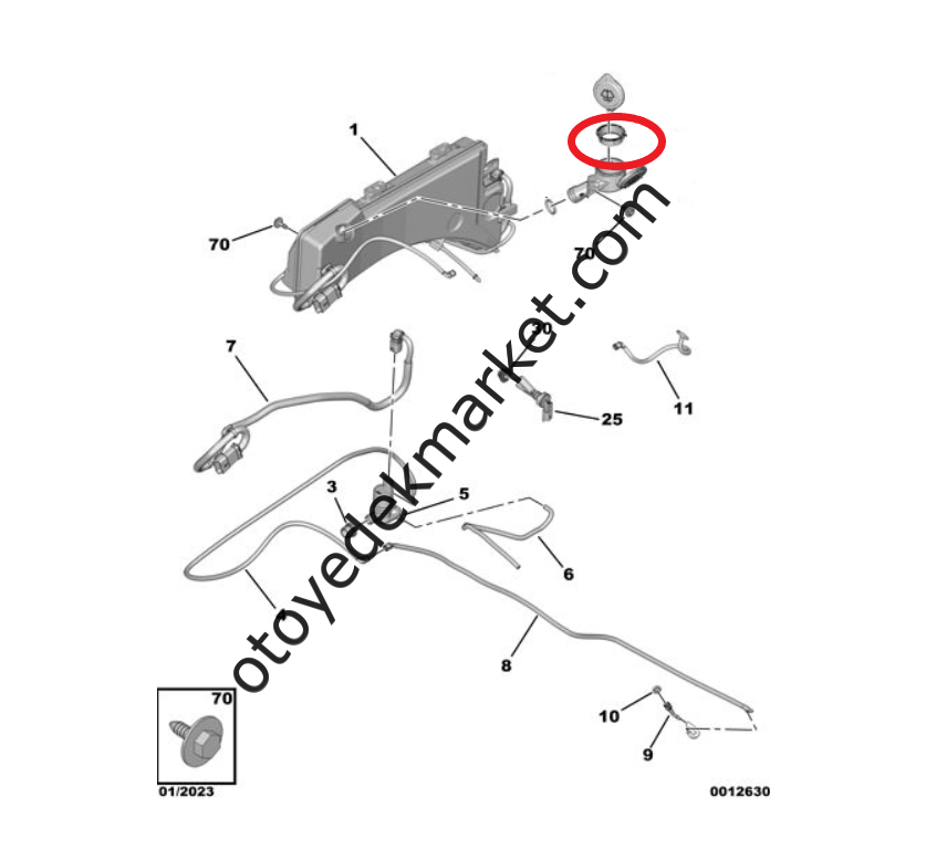 Peugeot 308  (2022-2025) Silecek Su Depo Filtresi (Orijinal)