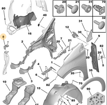 PEUGEOT 208 (2012-2019) SOL ÇAMURLUK BAĞLANTI DEMİRİ(ORJİNAL)