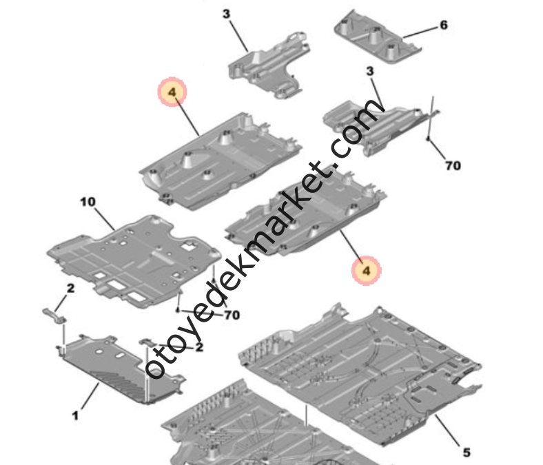 Peugeot 2008 (2020-2024) Sol Alt Koruma (Orijinal)