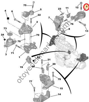 Peugeot 508 (2011-2018) 1.6 Hdi Motor Alt Takozu (Orjinal)
