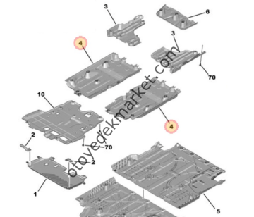 Peugeot 2008 (2020-2024) Sağ Alt Koruma (Orijinal)