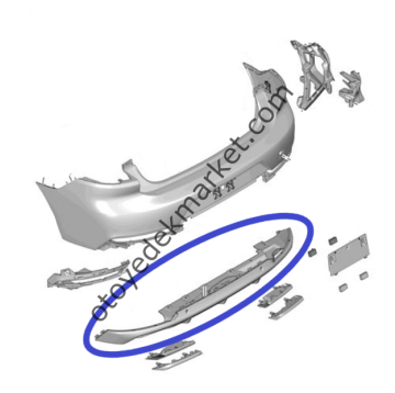 Peugeot 508 (2019-2023) Arka Tampon Alt Eteği / Difüzör Spoyleri (Orijinal)