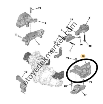 Citroen C4 (2021-2024) 1.2 Turbo Benzinli Sol Üst Motor Takozu / Kulağı (Orijinal)