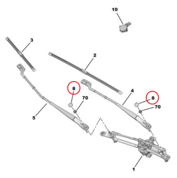 Peugeot 308 (2022-2025) Ön Cam Silecek Kolu Vida Kapağı (Orijinal)