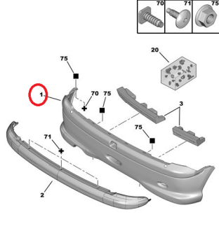 PEUGEOT 206 GTI ARKA TAMPON (PHİRA)