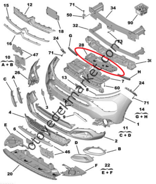 Citroen C4 X (2021-2024) Ön Tampon Alt Deflektörü (Orijinal)