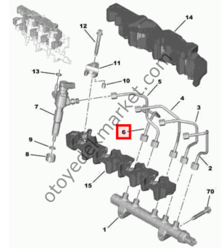 Peugeot 508 (2011-2015) 1.6 Hdi Enjektör Çıkış Borusu (Orijinal)