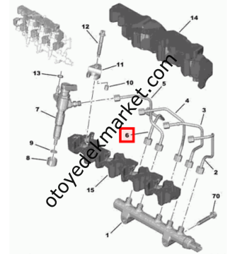 Peugeot 5008 (2012-2015) 1.6 Hdi Enjektör Çıkış Borusu (Orijinal)