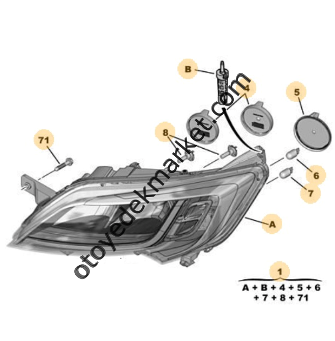 Peugeot Boxer (2022-2024) Sol Ön Far (Orijinal)