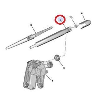 Citroen C3 Aircross (2017-2024) Arka Silecek Kolu (Orijinal)