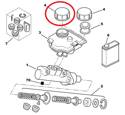 CİTROEN C4 B7 FREN HİDROLİK DEPO KAPAĞI