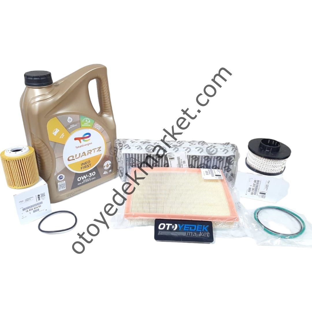 Citroen C5 Aircross  (2019-2024) 1.5 Blue Hdi Filtre Bakım Seri + 0W30 Yağ (ORJİNAL)