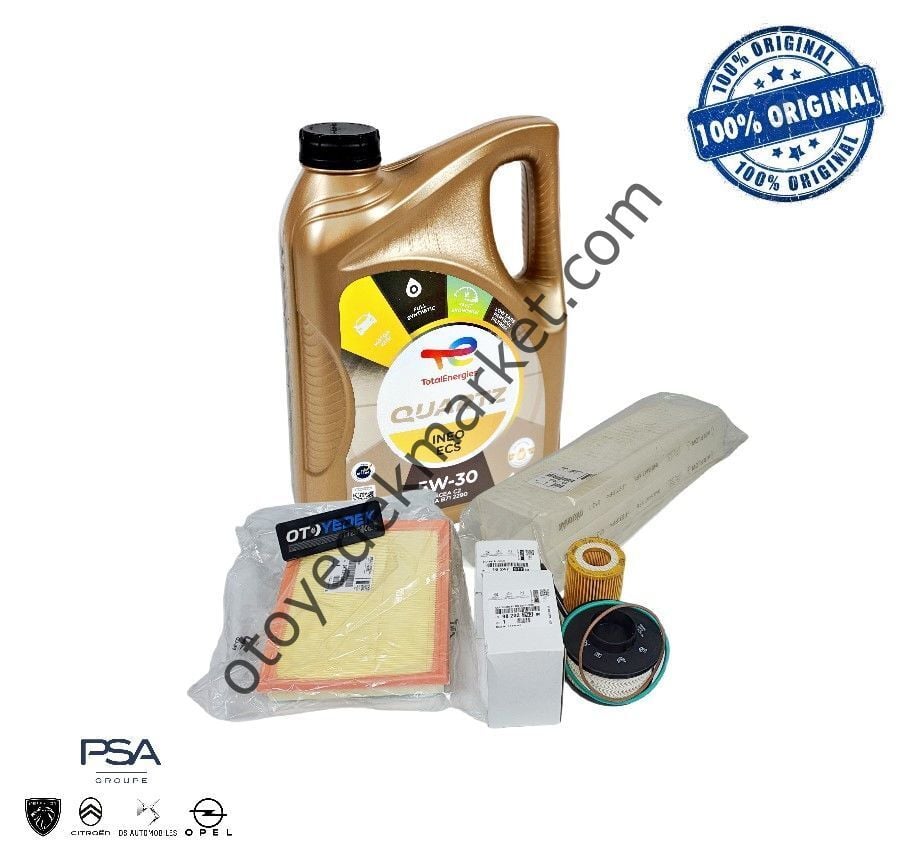 Citroen C4 Picasso  (2006-2015) 2.0 Dizel Filtre Bakım Seti + Total 5w30 (Orijinal)