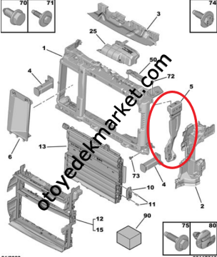 Citroen C4 X (2021-2024) Ön Panel Sol Bağlantı Dayanağı (İthal)