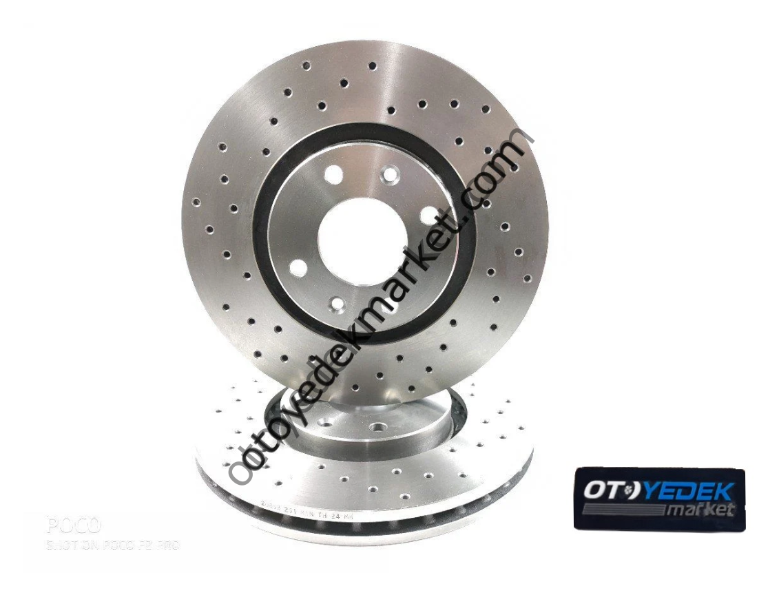 Peugeot 206 (2001-2009) Ön Fren Disk Takımı / Soğutma Delikli Spor (İthal)