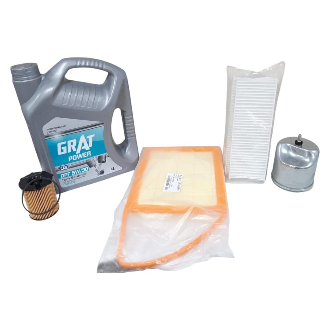 Peugeot 301 (2012-2017) 1.6 HDI Filtre Bakım Seti Ve 5w30 Motor Yağ (İthal)