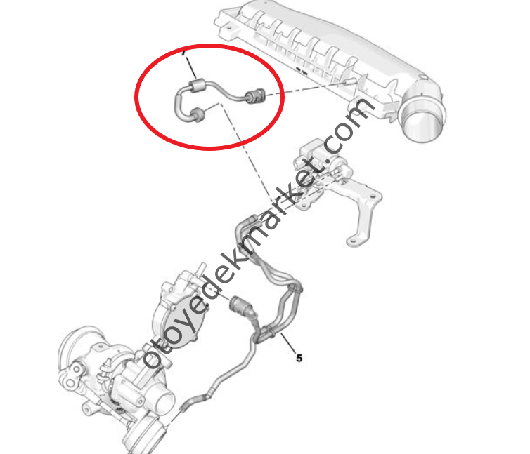 Citroen Cactus (2014-2020) 1.2 Benzinli Turbo Elektrovana Borusu / Hortumu (Orijinal)