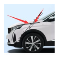 Peugeot 3008 (2016-2023) Sol Ön Çamurluk Çıtası, Parlak Siyah (Orijinal)