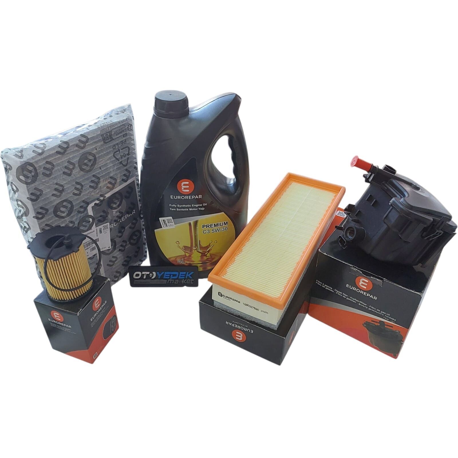 Peugeot 308 (2008-2010) 1.6 Hdi Filtre Bakım Seti Ve 5w30 Motor Yağ (Orijinal Eurorepar)