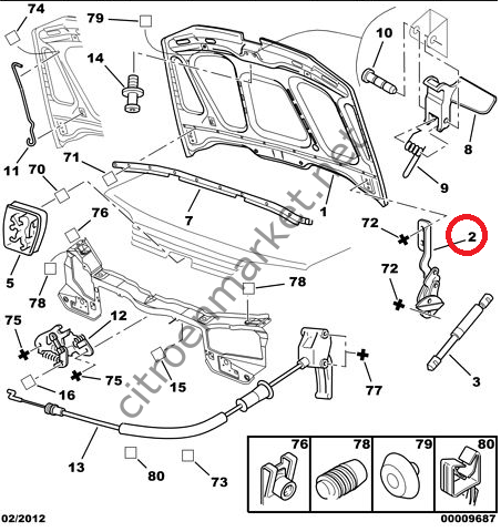 CİTROEN SAXO 00-03 ARASI SAĞ MOTOR KAPUT MENTEŞE