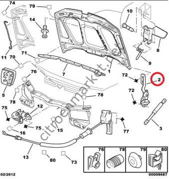 CİTROEN SAXO 00-03 ARASI SAĞ MOTOR KAPUT MENTEŞE