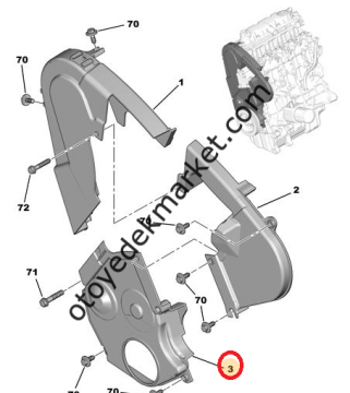 Citroen Berlingo (2005-2008) 2,0 Hdi Triger Alt Kapağı (Orijinal)