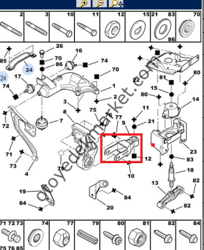 PEUGEOT 106 MOTOR ALT TAKOZU ÇATAL DEMİRİ (ORJİNAL)